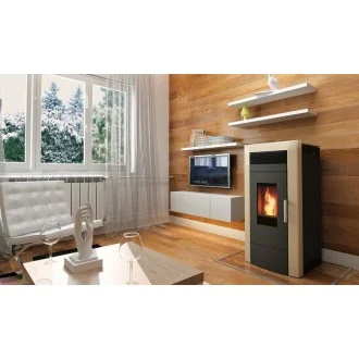 Пелетна камина с водна риза COMMO 12kW цвят БЕЖОВ Пелетна камина с водна риза COMMO 12kW цвят БЕЖОВ
