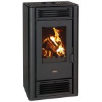 Камина на дърва PRITY K3 GT D 8.1kW с декоративни страници ЧЕРНА