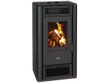 Камина на дърва PRITY K3 GT D 8.1kW с декоративни страници ЧЕРНА