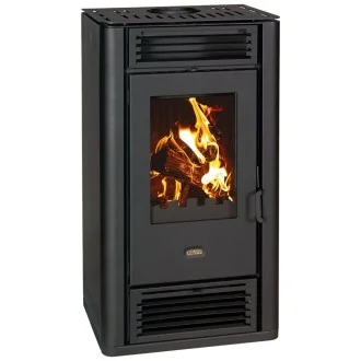 Камина на дърва PRITY K3 GT D 8.1kW с декоративни страници ЧЕРНА