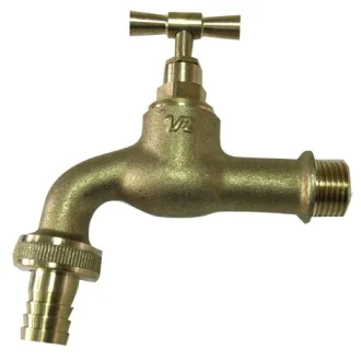 Канелка спирателна 1/2" с Т-дръжка и щуцер Канелка спирателна 1/2" с Т-дръжка и щуцер