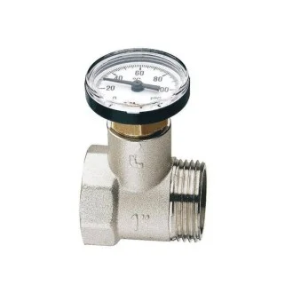 Фитинг с термометър за колектори 1" МЖ