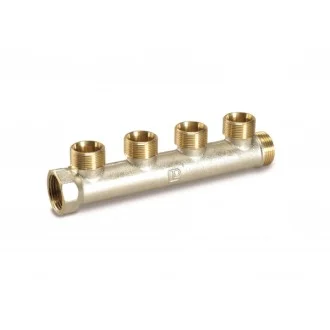 Щампован колектор месинг 1" с 4 извода 24х19 LUXOR Щампован колектор месинг 1" с 4 извода 24х19 LUXOR