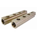 Профилен колектор 1" с 2 извода 1/2" месинг 