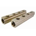 Профилен колектор 1" с 2 извода 1/2" месинг 