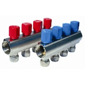 Колектор 1" с кранове и адаптори ф16 с 10 извода