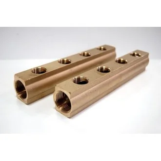 Профилен колектор 11/4"x1/2" с 10 извода месинг Профилен колектор 11/4"x1/2" с 10 извода месинг