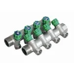 Щампован колектор 1" с кранове 4 извода 24х19