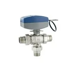 Сферичен ТРИПЪТЕН кран с ел. задвижка 1" с холендрова връзка