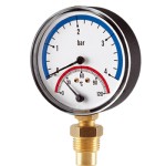 Термоманометър ф80 от 0 до 120°С 4bar радиален