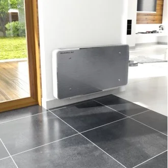 Дизайнерски вентилаторен конвектор REVERSO FS400  СРЕБРИСТО СТЪКЛО