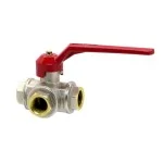 Сферичен трипътен кран L-пропускане 1/2" УСИЛЕН