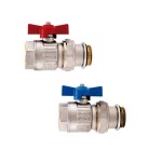 К-кт кранове с холендър 1" Син/Червен за колектори