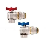 К-кт ЪГЛОВИ кранове с холендър 1" Син/Червен за колектори