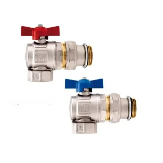 К-кт ЪГЛОВИ кранове с холендър 1" Син/Червен за колектори К-кт ЪГЛОВИ кранове с холендър 1" Син/Червен за колектори