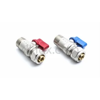 Мини кран с адаптор за PEX тръби Ф16х1/2"М Мини кран с адаптор за PEX тръби Ф16х1/2"М