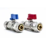 Мини кран с адаптор за Pex двоен Ф16хФ16