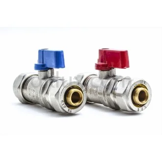 Мини кран с адаптор за Pex двоен Ф16хФ16