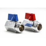 Кран сферичен мини МЖ 1/2" ХРОМ Шестостен