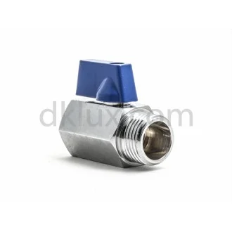 Кран сферичен мини МЖ 1/2" ХРОМ Шестостен Кран сферичен мини МЖ 1/2" ХРОМ Шестостен