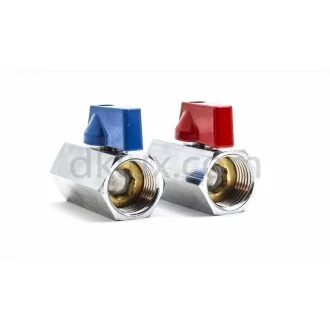 Кран сферичен мини ЖЖ 1/2" ХРОМ Шестостен Кран сферичен мини ЖЖ 1/2" ХРОМ Шестостен