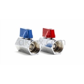 Кран сферичен мини ЖЖ 1/2" ХРОМ Шестостен Кран сферичен мини ЖЖ 1/2" ХРОМ Шестостен