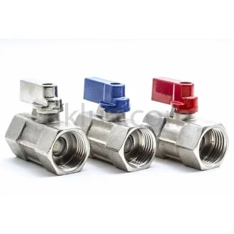 Кран сферичен мини ЖЖ 3/8" МАТ НИКЕЛ