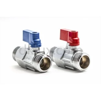 Кран сферичен мини ММ 1/2" МАТ НИКЕЛ Кран сферичен мини ММ 1/2" МАТ НИКЕЛ