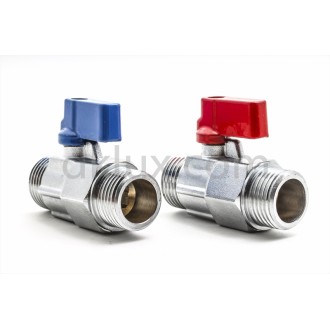 Кран сферичен мини ММ 1/2" МАТ НИКЕЛ Кран сферичен мини ММ 1/2" МАТ НИКЕЛ