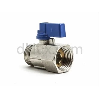 Кран сферичен мини МЖ 1/2" МАТ НИКЕЛ Кран сферичен мини МЖ 1/2" МАТ НИКЕЛ