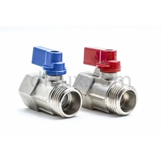 Кран сферичен мини МЖ 1/4" МАТ НИКЕЛ Кран сферичен мини МЖ 1/4" МАТ НИКЕЛ