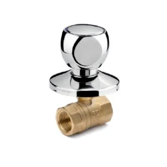 Сферичен кран за вграждане с хромирана розетка и ръкохватка 1/2" Сферичен кран за вграждане с хромирана розетка и ръкохватка 1/2"