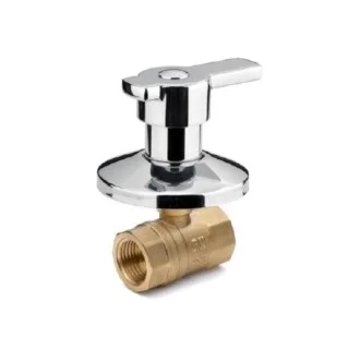 Сферичен кран за вграждане с хромирана розетка и ръчка 1/2" Сферичен кран за вграждане с хромирана розетка и ръчка 1/2"