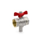 Сферичен кран 1/2" ЖЖ с извод за ТЕМПЕРАТУРЕН ДАТЧИК