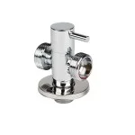 Двоен ъглов кран 1/2"х3/4"х3/4" с керамичен механизъм