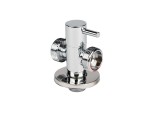 Двоен ъглов кран 1/2"х1/2"х1/2" с керамичен механизъм