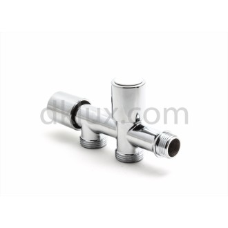 Спирателен кран двоен - за пералня и съдомиялна 1/2"х3/4"х3/4" Спирателен кран двоен - за пералня и съдомиялна 1/2"х3/4"х3/4"