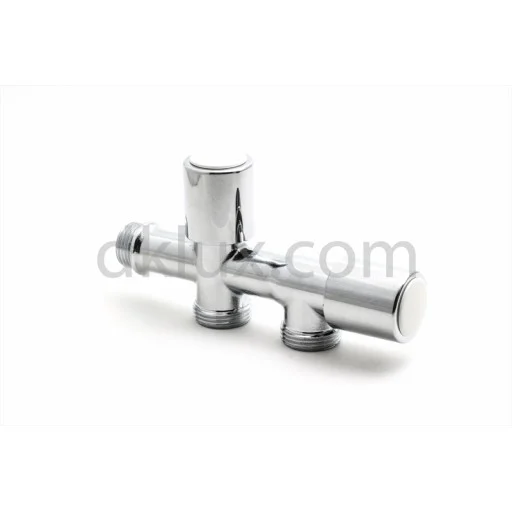 Спирателен кран двоен - за пералня и съдомиялна (Спирателен кран, два извода 3/4", месинг) на цени от 17.99 лв. само в dklux.com