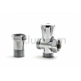 Трипътен спирателен кран с удължител 3/4" за пералня