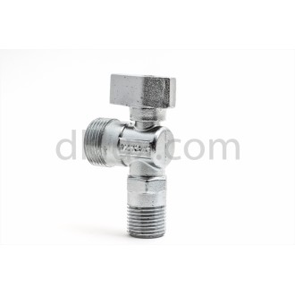 Усилен ъглов кран, сферичен PLUS метална ръкохватка 1/2"х3/4"