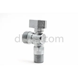 Усилен ъглов кран, сферичен PLUS метална ръкохватка 1/2"х1/2"