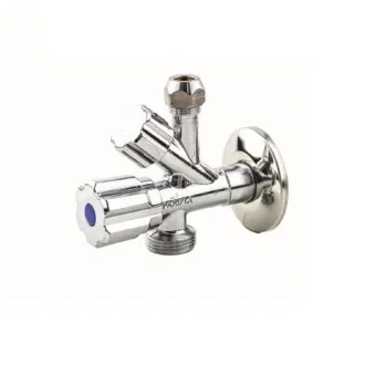 Комбиниран спирателен вентил двоен 1/2"х3/4"Х3/8"