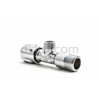 Спирателен вентил (ВКР) ъглов с метална ръкохватка 1/2"х3/8" Спирателен вентил (ВКР) ъглов с метална ръкохватка 1/2"х3/8"