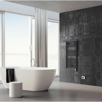 Черна електрическа лира за баня E-JADE 300W, 400х720mm
