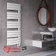 Дизайнерска електрическа лира за баня E-JASPER 600W, 550х1380mm, Бяла