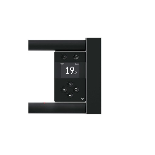 Черна електрическа лира за баня 500W Doris с Wi-fi управление