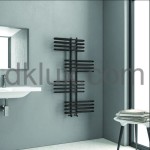 Дизайнерска лира за баня OVALE 500х1200 ЧЕРЕН МАТ