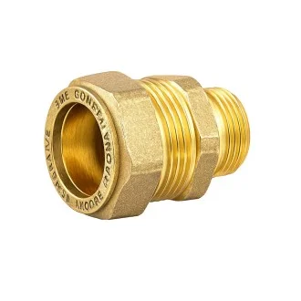 Месингова компресионна връзка Ф18х1/2"М за медни тръби