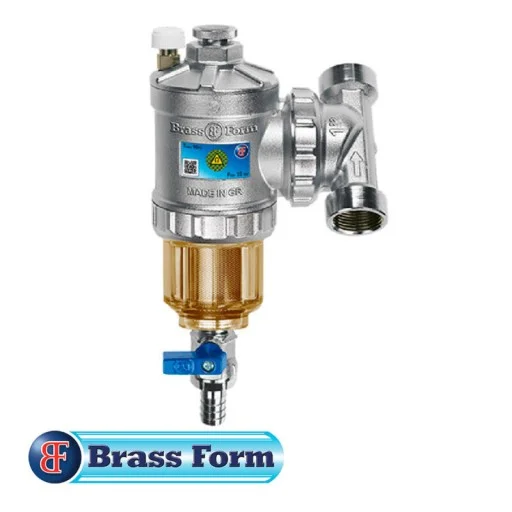 Магнитен филтър за термопомпи 1" Brass Form с прозрачен корпус
