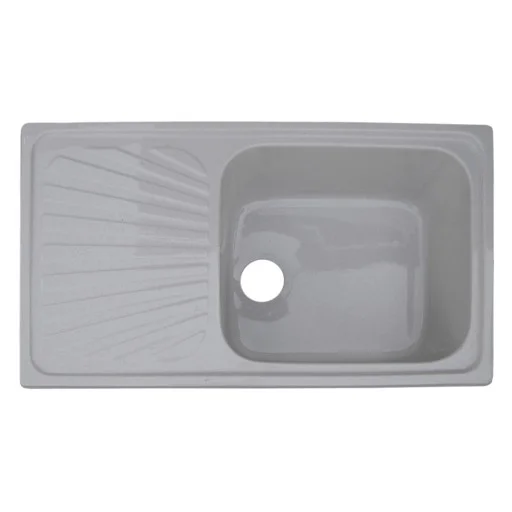 Правоъгълна мивка 50/85см с отцедник, сифон Ф90 (Кухненска мивка, 201, правоъгълна, сифон Ф90, отцедник) на цени от 188.99 лв. само в dklux.com